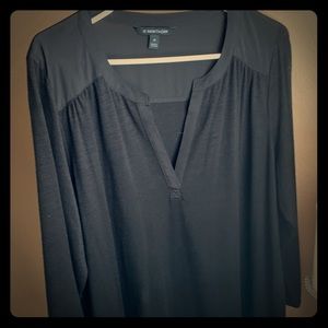True Black long sleeve top FLATTERING 2X